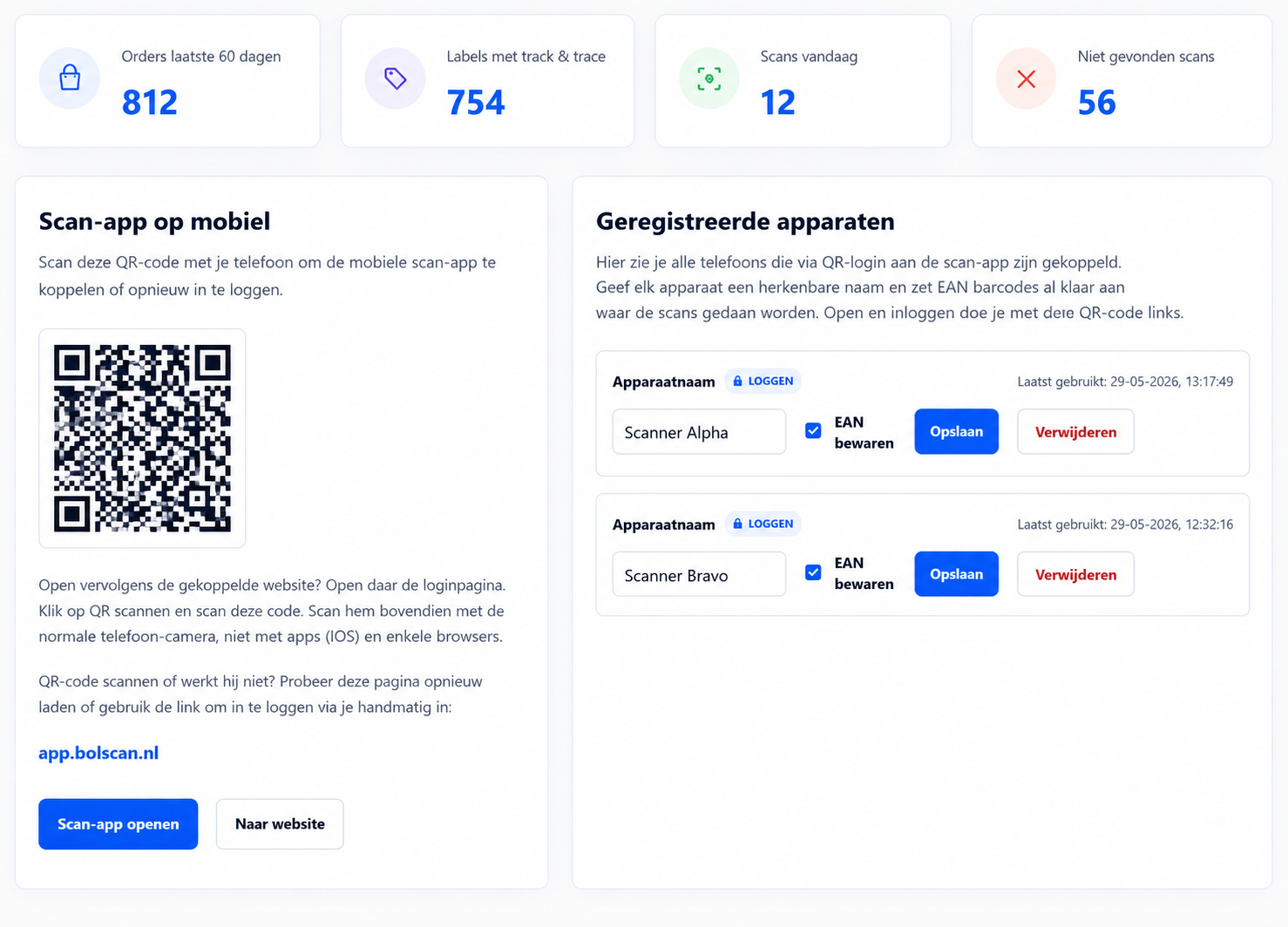 QR-login en apparaten beheren